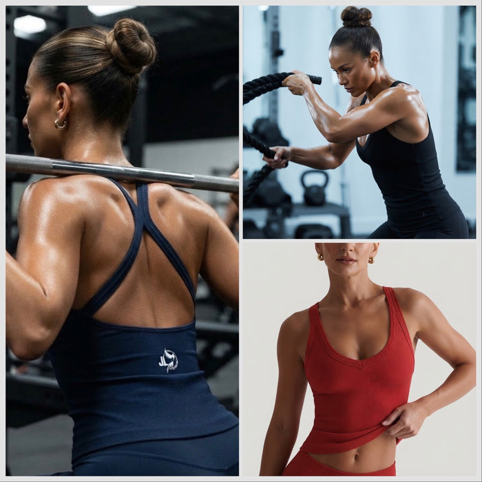 Crossback Ribbed V-Neck cropped Tank